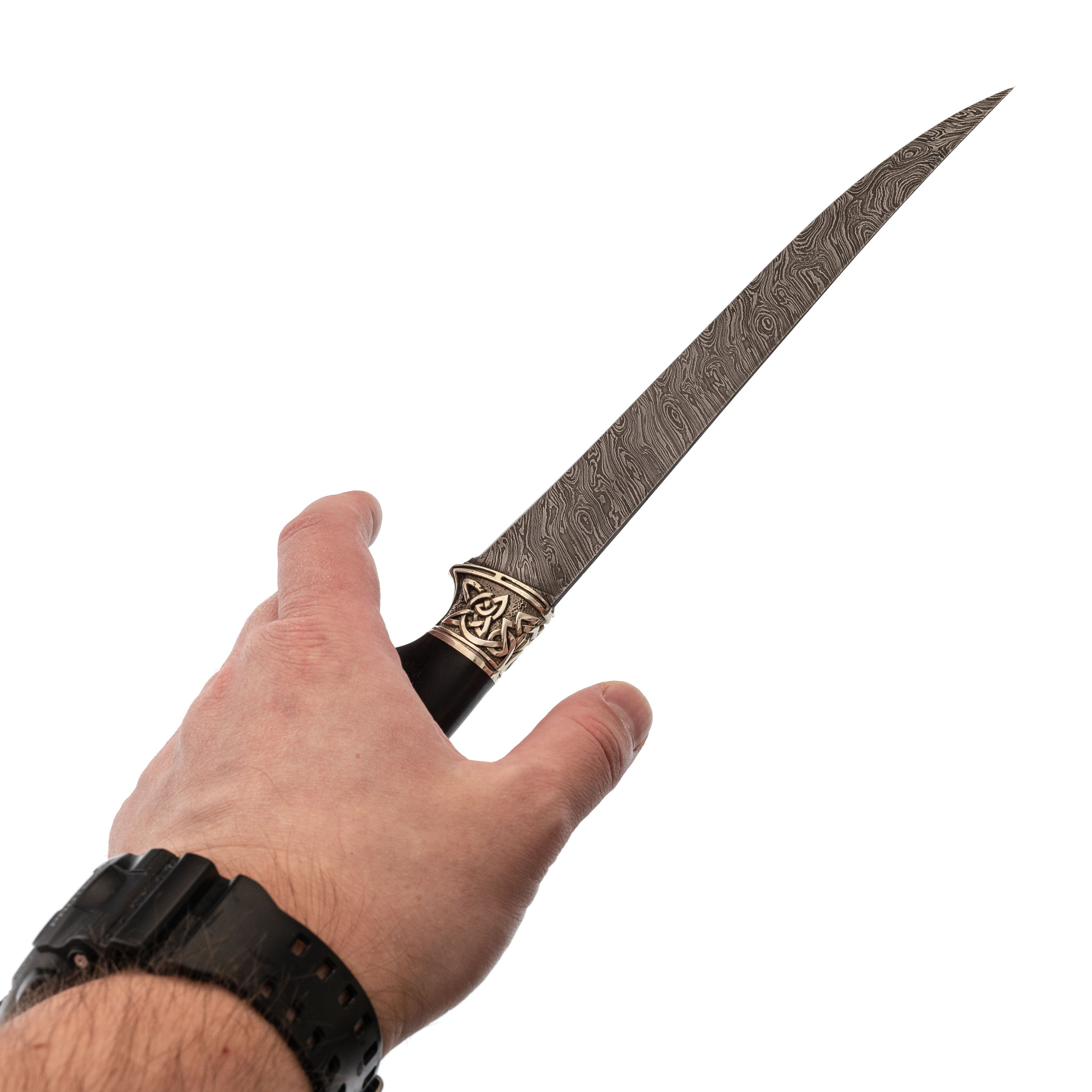 Нож Филейный-1, сталь дамаск, рукоять граб - фото 5