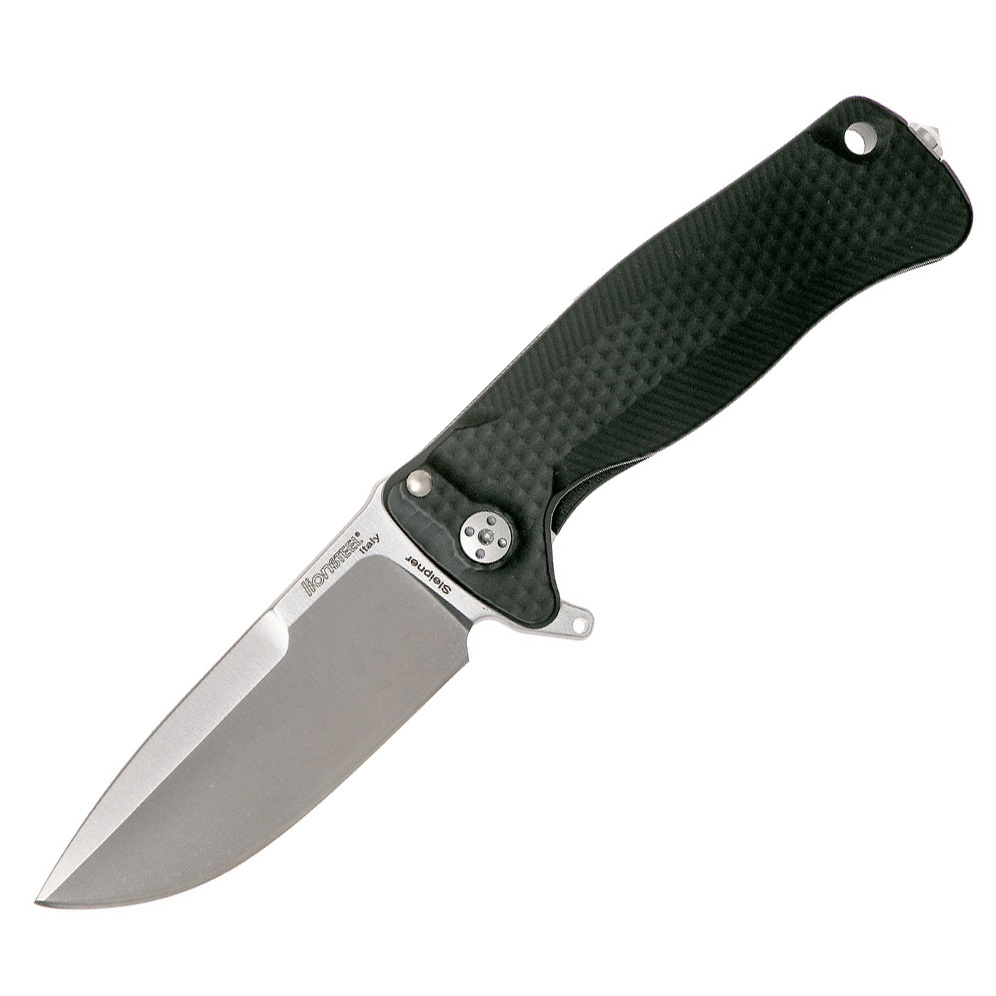 Нож складной LionSteel SR22A BS Mini, сталь Uddeholm Sleipner® Satin Finish, рукоять алюминий (Solid®), чёрный