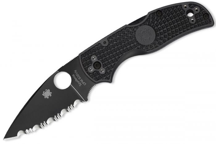 Нож складной Native® 5 Lightweight Spyderco 41SBBK5, сталь СРМ® S30V Black DLC-Coated Serrated, рукоять термопластик FRN, чёрный - фото 2