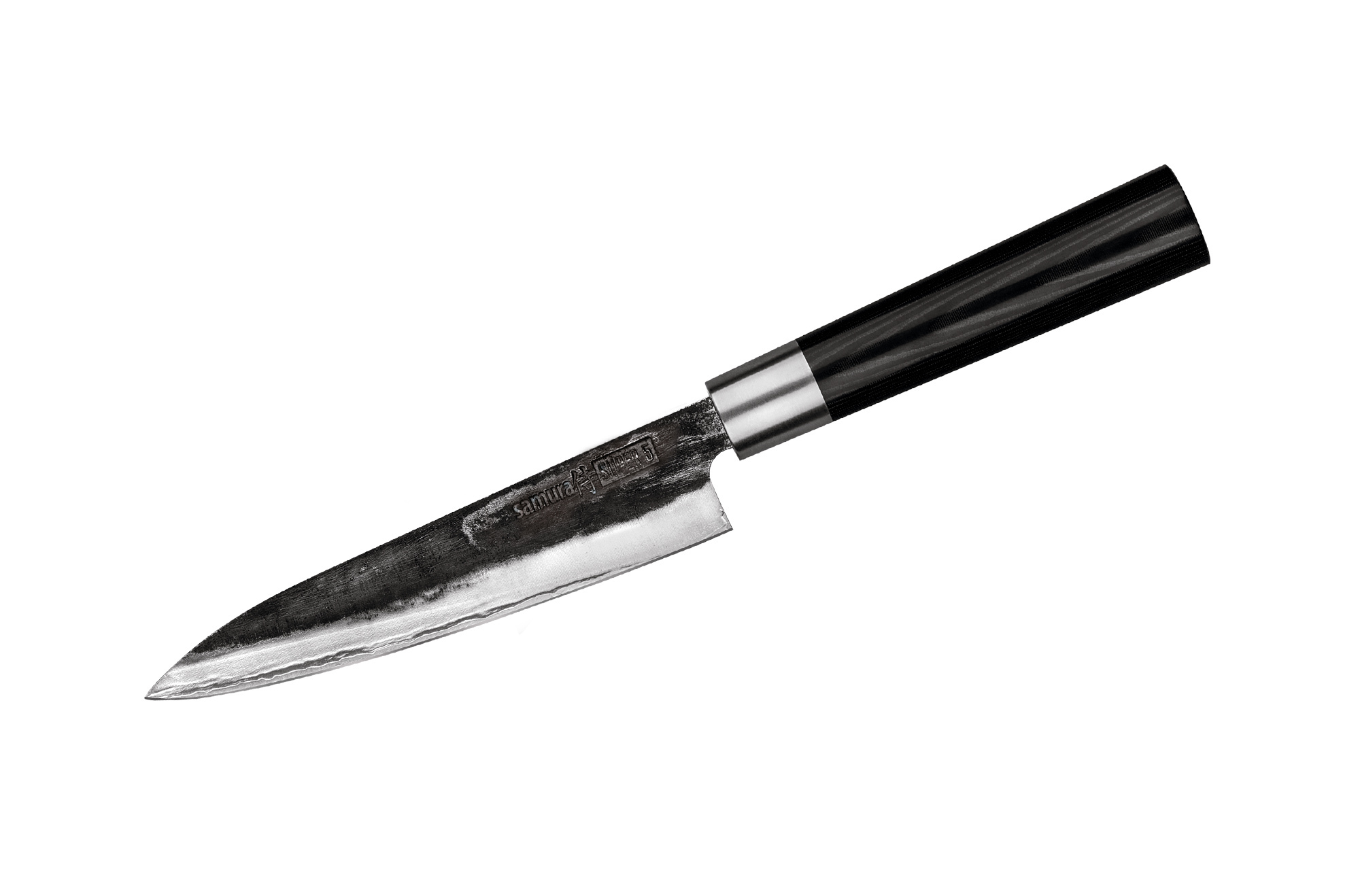 фото Набор кухонный - нож кухонный "samura super 5" универсальный 162 мм, гвоздичное масло, салфетка