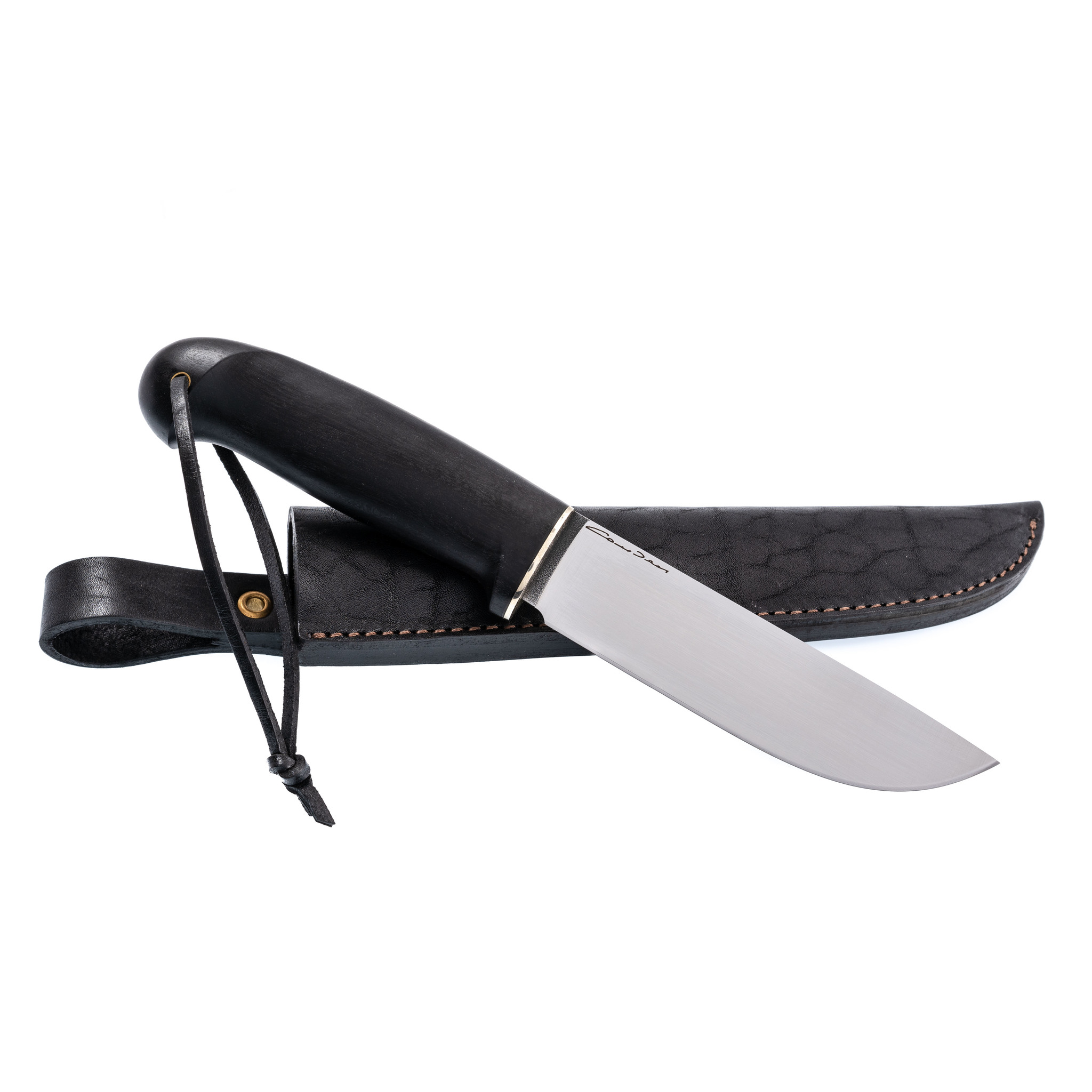 Нож Шмель, сталь D2, коричневый граб - фото 5