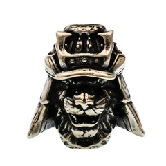 Фото Бусина для темляка Тигр самурай, мельхиор