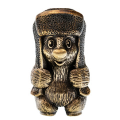 Фото Бусина для темляка Медвежонок, латунь