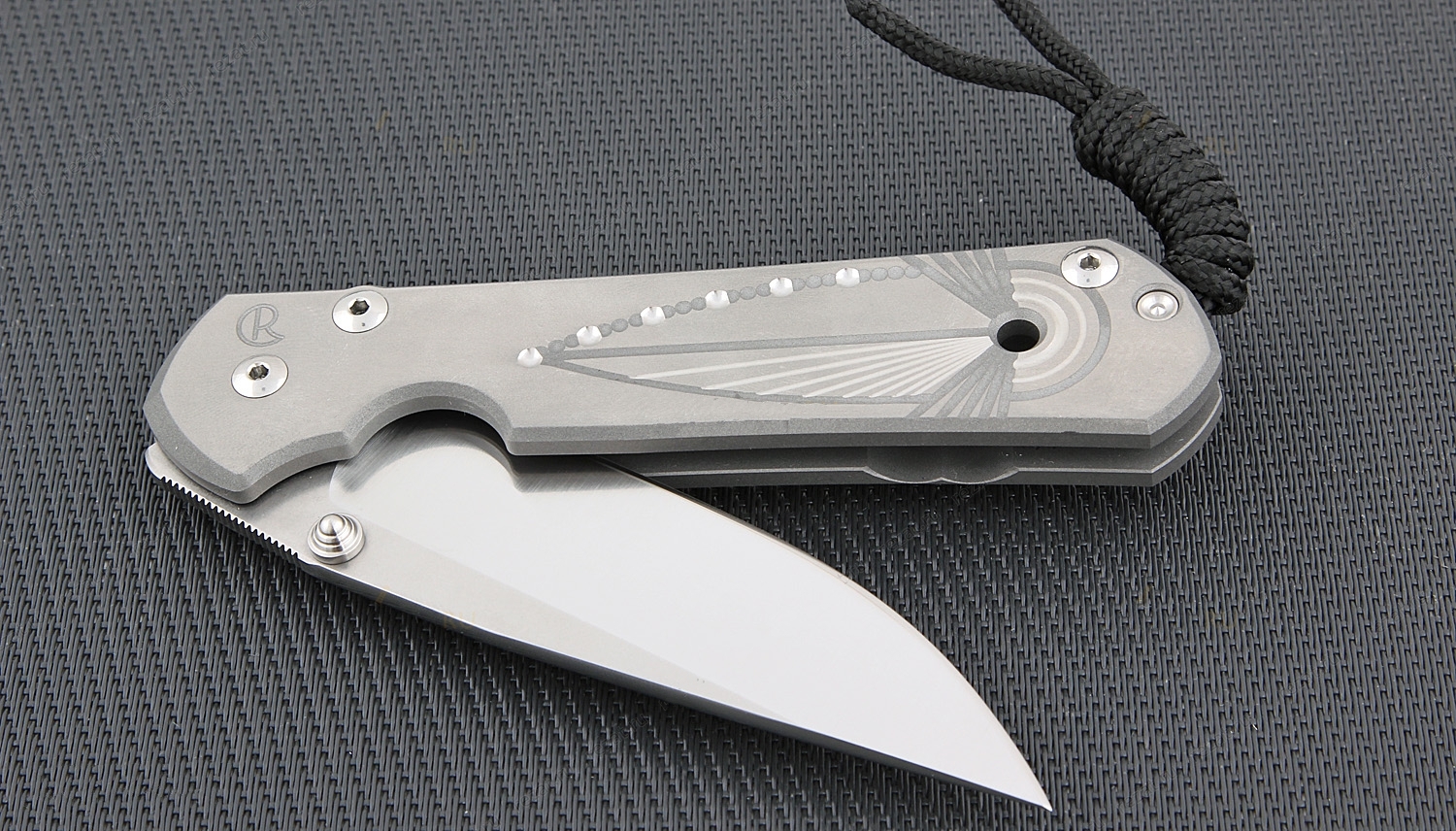   Chris Reeve Large Sebenza 21 Unique Graphics In Reverse Silver Contrast,  CPM-S35VN,  