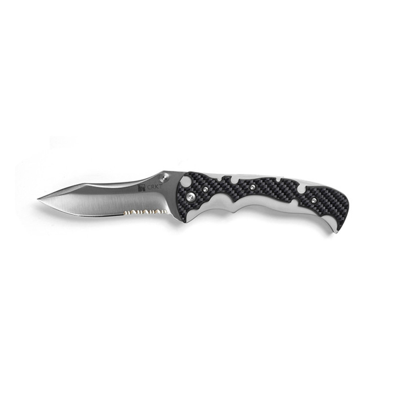 Полуавтоматический складной нож My Tighe Veff Serrations™, CRKT 1091, сталь 1. 4116 (X50CrMoV 15) Combo Edge, рукоять сталь/термопластик - фото 4