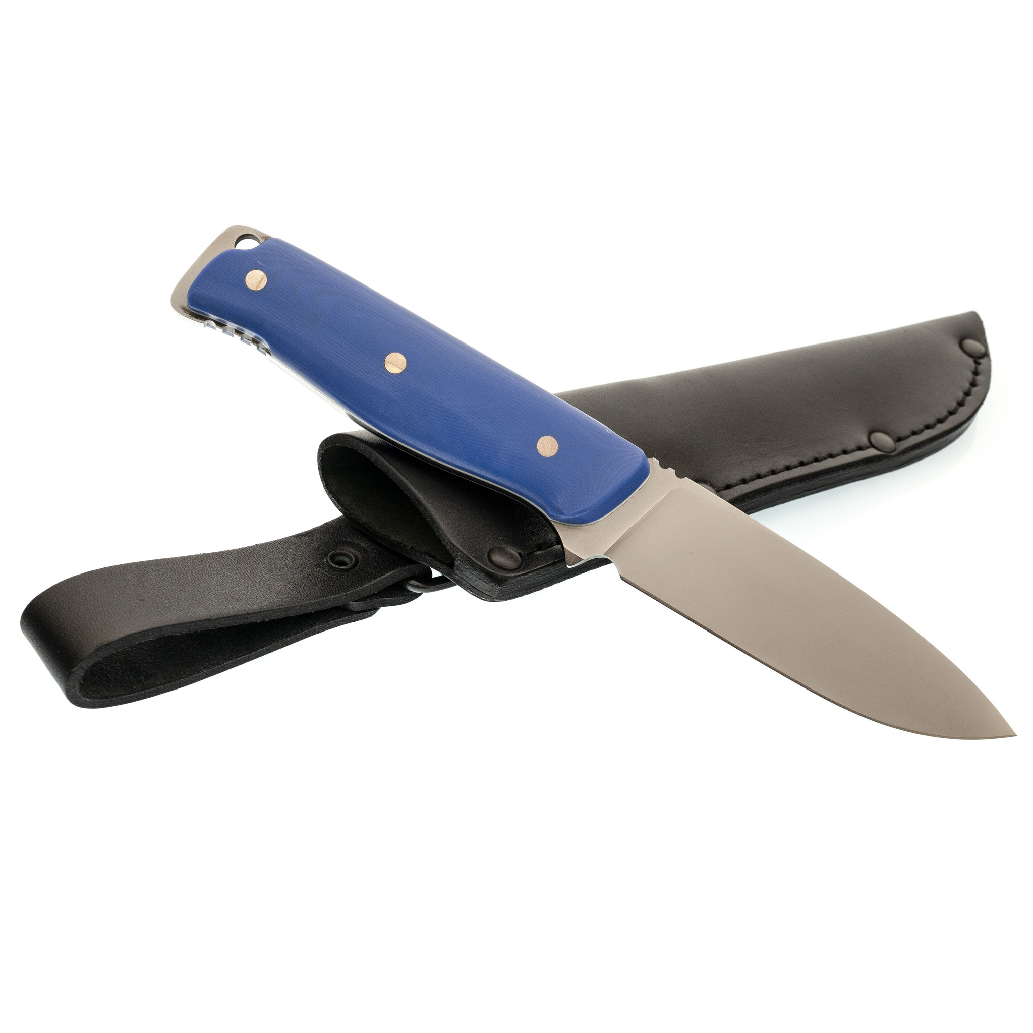 Нож Клык, сталь Bohler M-390, мельхиор, карельская береза - фото 7