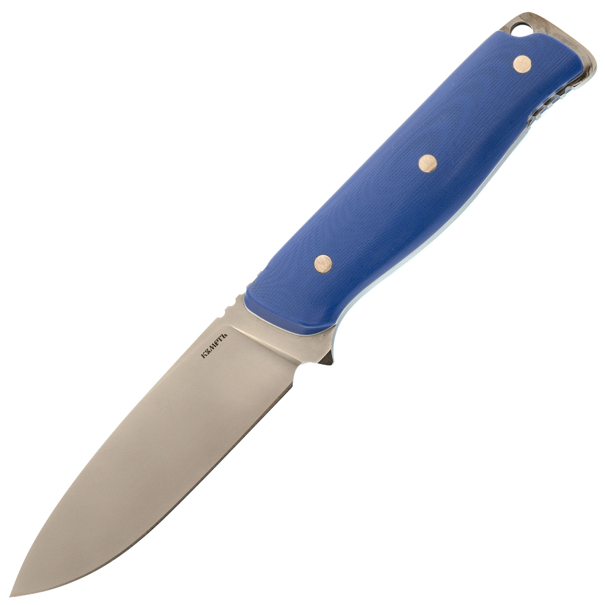 Нож Клык, сталь Bohler M-390, мельхиор, карельская береза - фото 1
