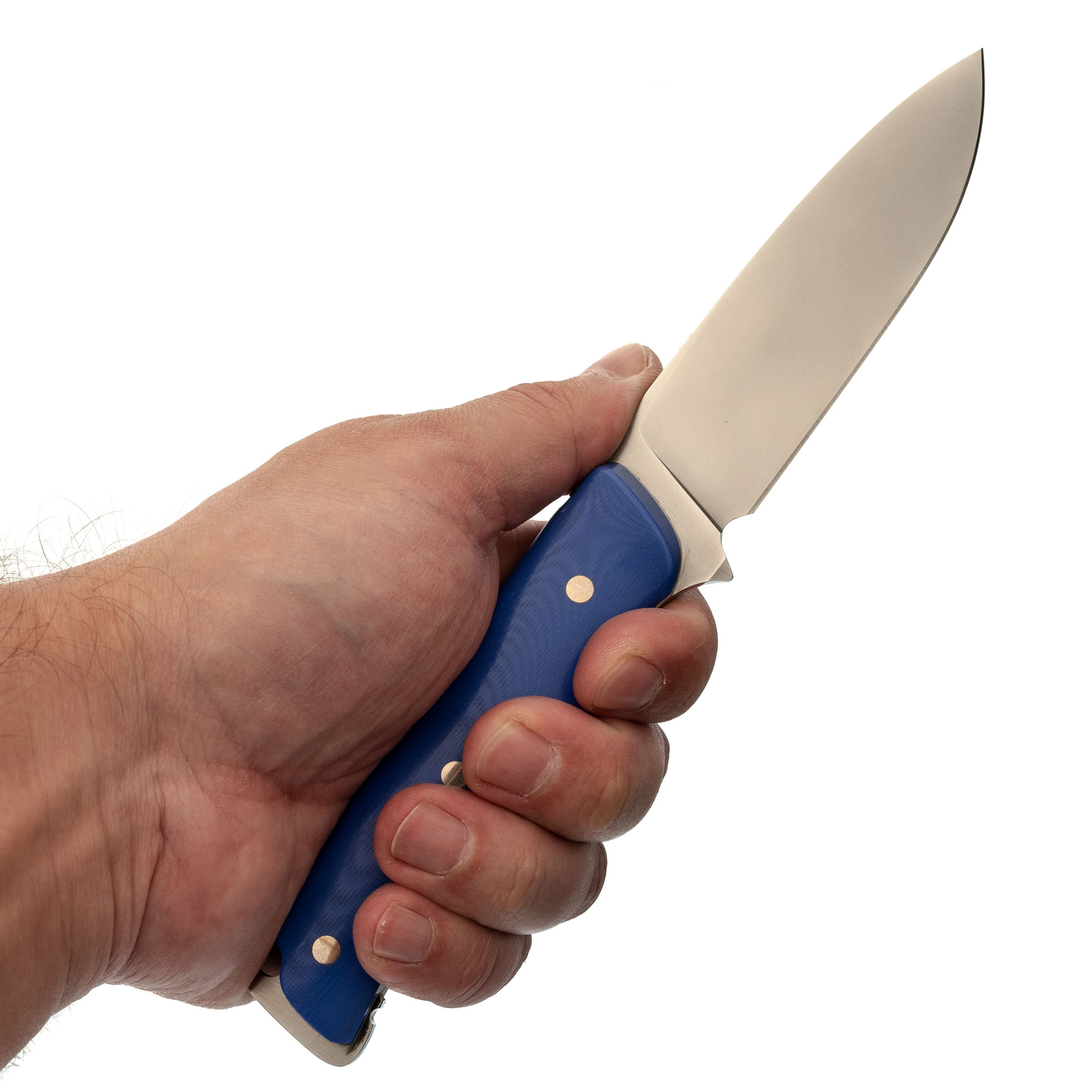 Нож Клык, сталь Bohler M-390, мельхиор, карельская береза - фото 6