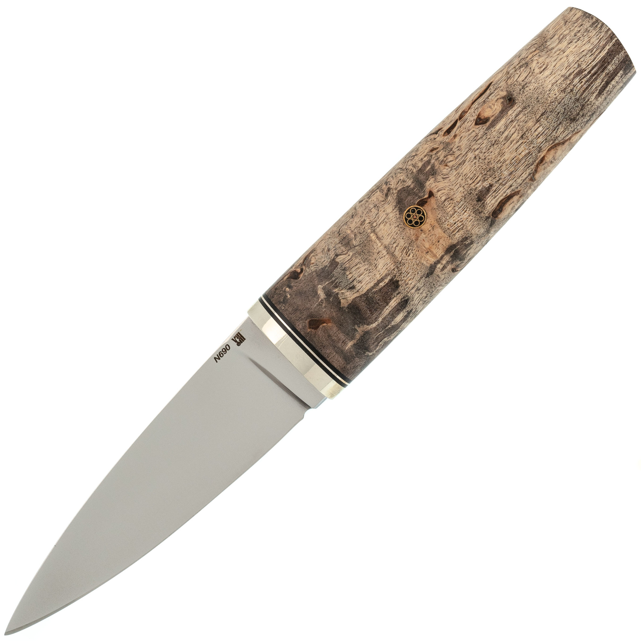 Нож Скандик, сталь N690 доска для правки ножей без рукояти толщина кожи 2 мм