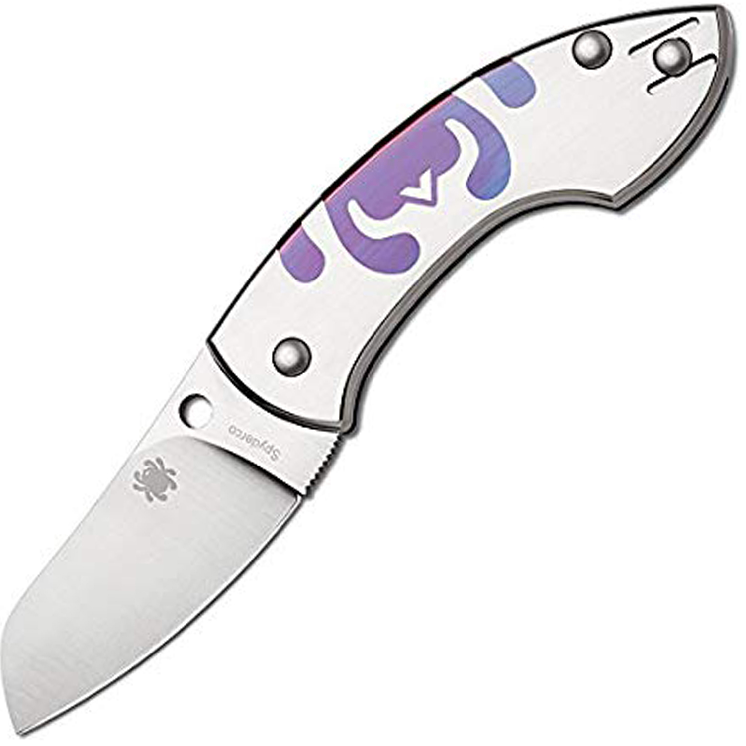 Нож складной Pingo Titanium Spyderco 163TIP, сталь Elmax® Satin Plain, рукоять титан