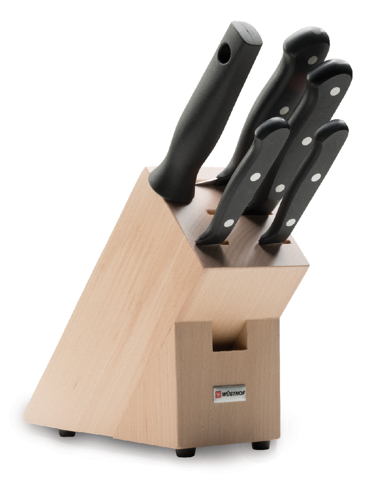 Набор кухонных ножей 4 шт., мусат на деревянной подставке 9867, серия Gourmet
