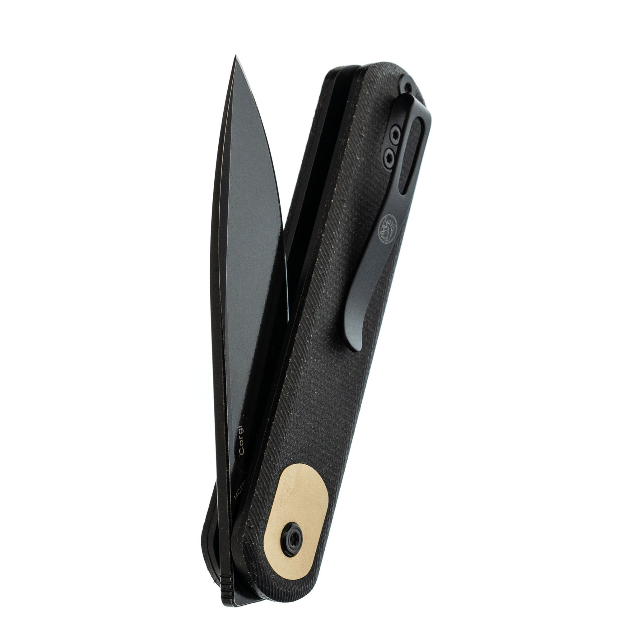 Складной нож Corgi Black Vosteed, сталь 14C28N, рукоять микарта, черный - фото 5