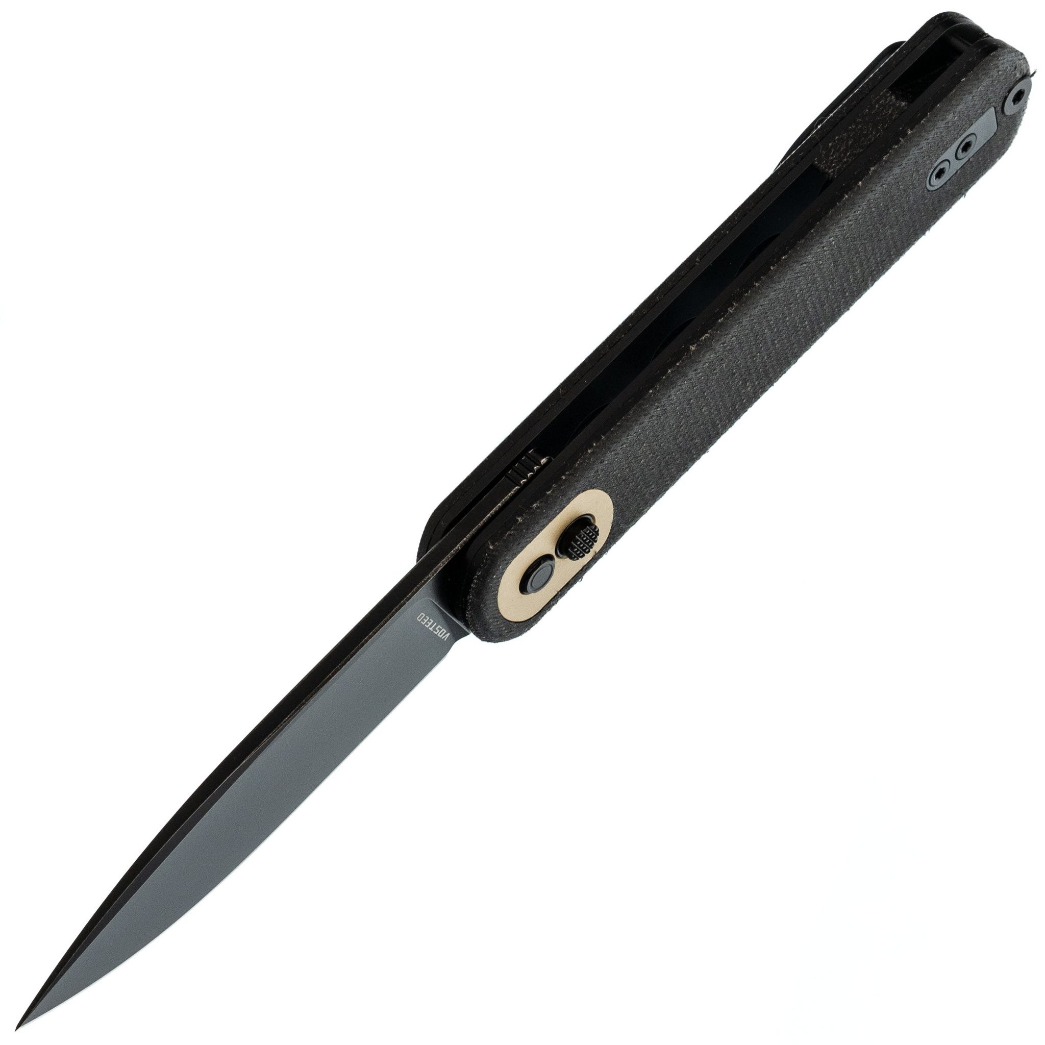 Складной нож Corgi Black Vosteed, сталь 14C28N, рукоять микарта, черный - фото 2