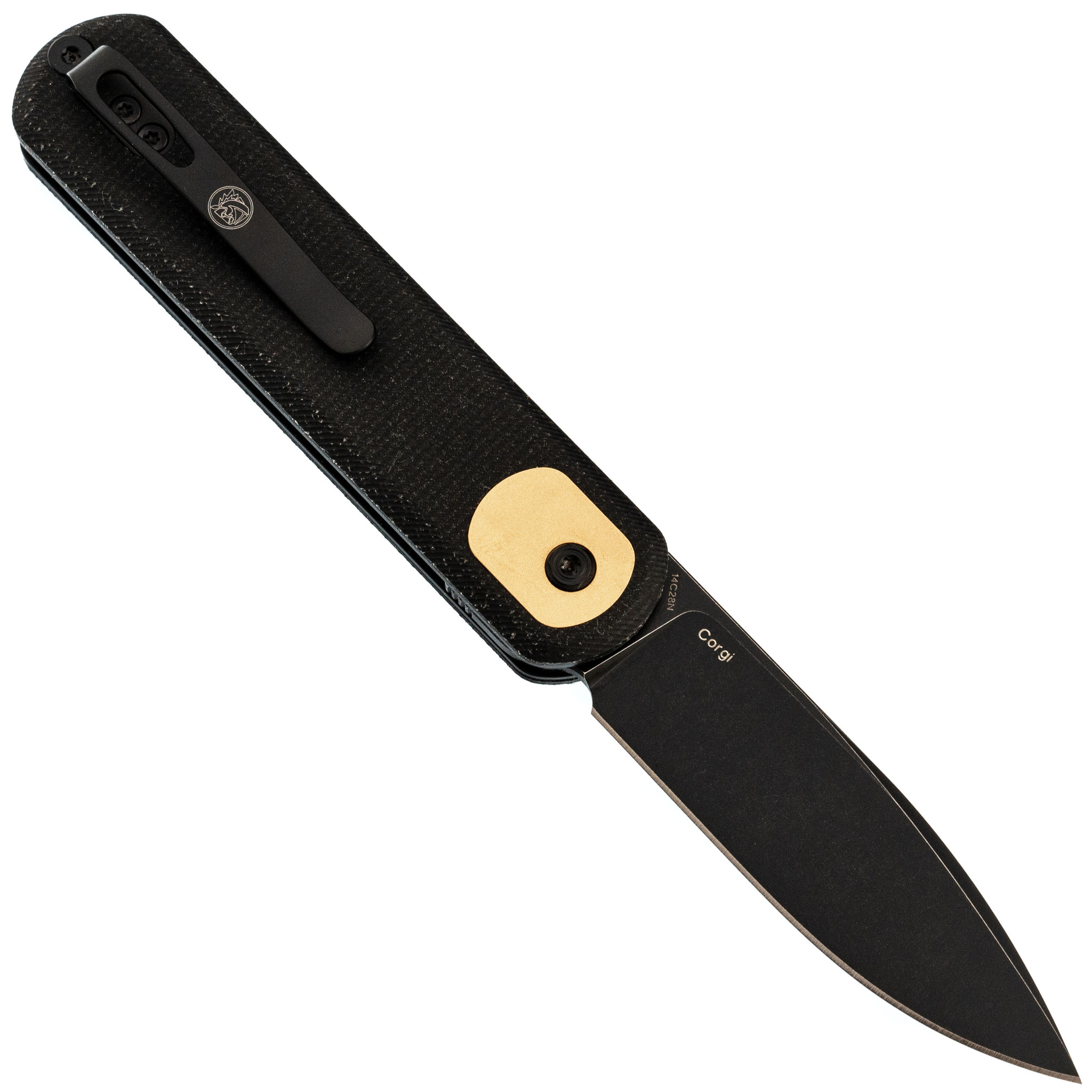 Складной нож Corgi Black Vosteed, сталь 14C28N, рукоять микарта, черный - фото 3