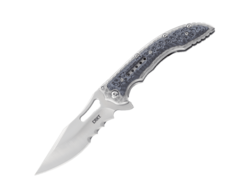 Фото Складной нож CRKT Fossil™ BLACK WITH VEFF SERRATIONS™, сталь 8Cr13MoV, рукоять сталь 2Cr13, накладки G10