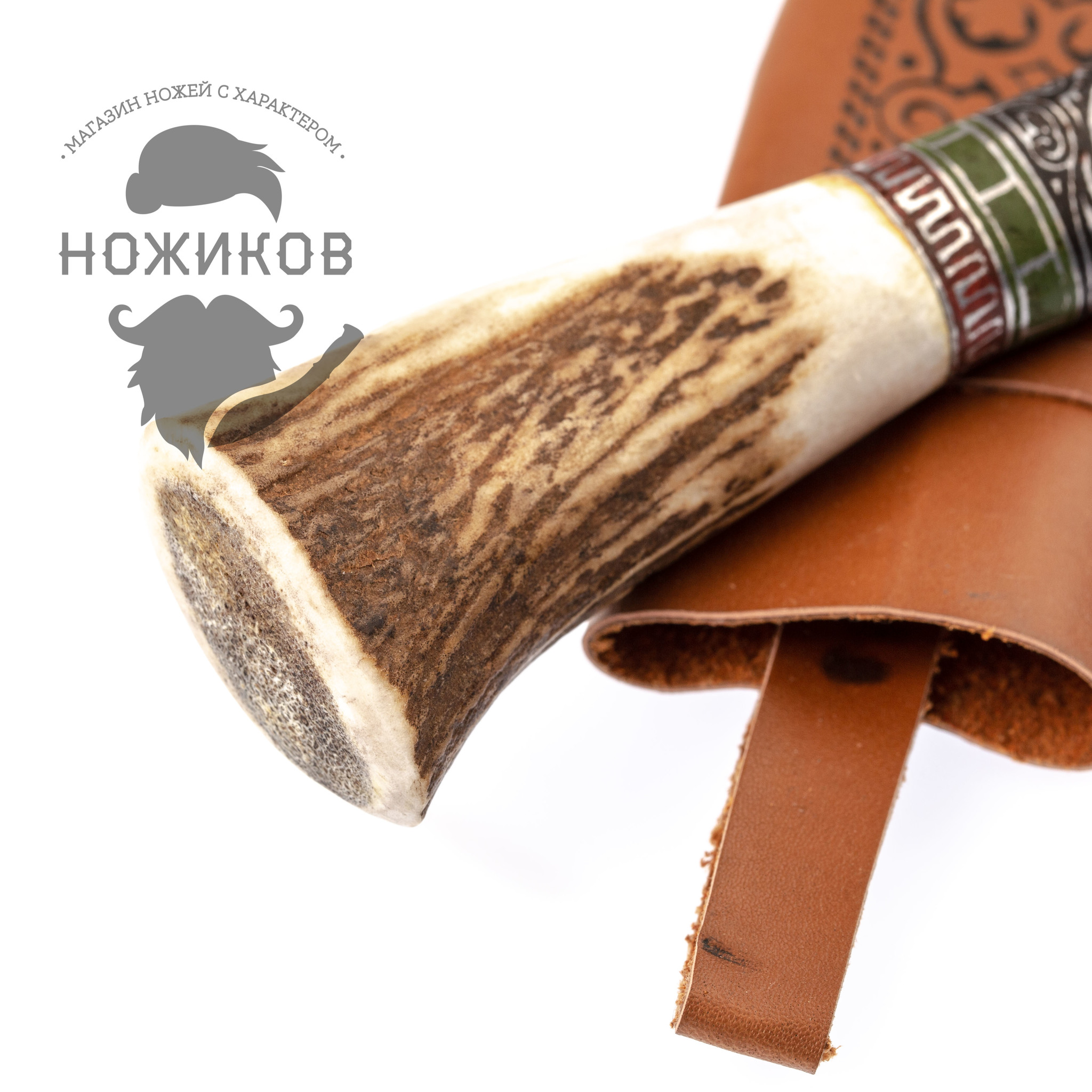 Узбекский Пчак большой Косуля, широкая рукоять, гарда олово гравировка - фото 5