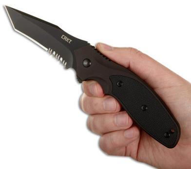 фото Складной нож crkt shenanigan™ tanto aluminum handle combo blade, сталь aus-8, рукоять алюминиевый сплав