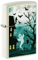 Фото Зажигалка ZIPPO Spooky Design с покрытием Glow In The Dark Green, латунь/сталь, белая