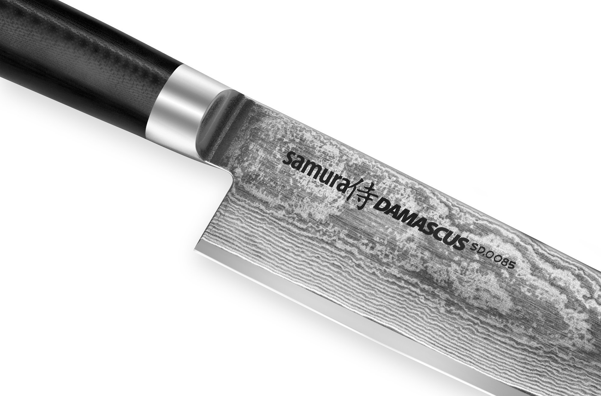 Нож кухонный Шеф Samura DAMASCUS - SD-0085, сталь V-Gold 10 и дамаск, рукоять стеклотекстолит G10, 200 мм - фото 6