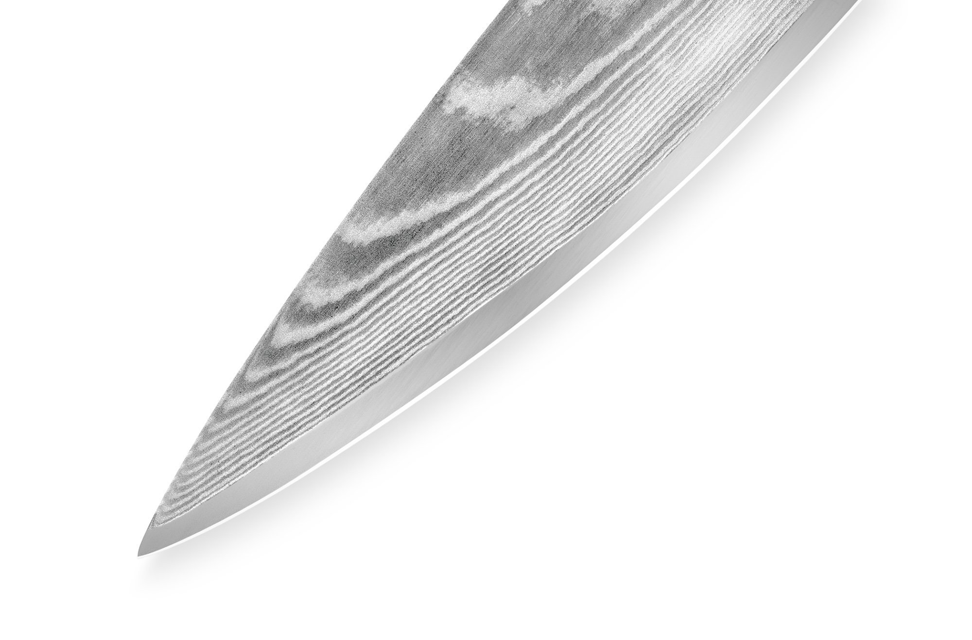 Нож кухонный Шеф Samura DAMASCUS - SD-0085, сталь V-Gold 10 и дамаск, рукоять стеклотекстолит G10, 200 мм - фото 8