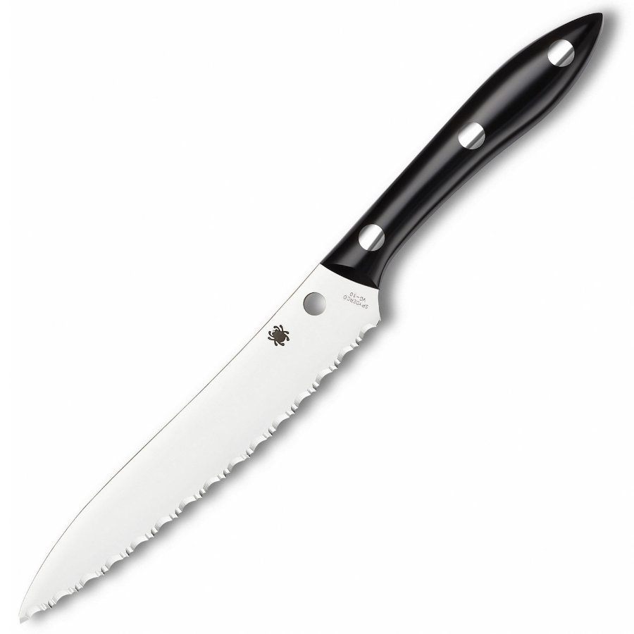 Нож кухонный Spyderco K11S Cook's Knife, сталь VG-10 Serrated, рукоять акриловый камень