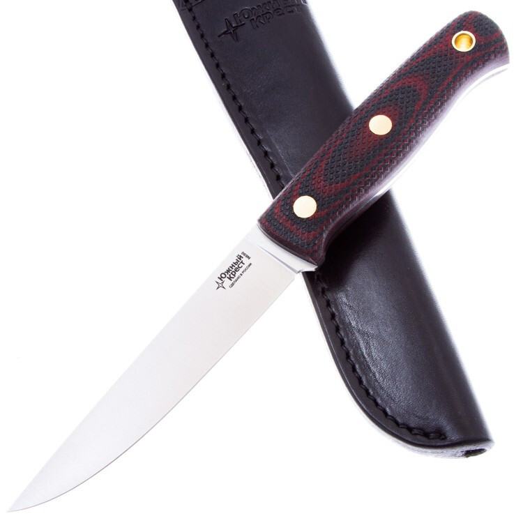 Нож Южный Крест Рыбацкий M, сталь N690, рукоять микарта красно-черная - фото 3