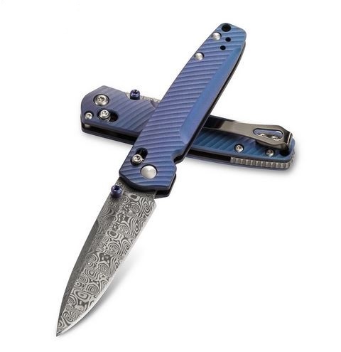 фото Складной нож benchmade 485-171 valet gold class axis®, дамасская сталь, рукоять титан