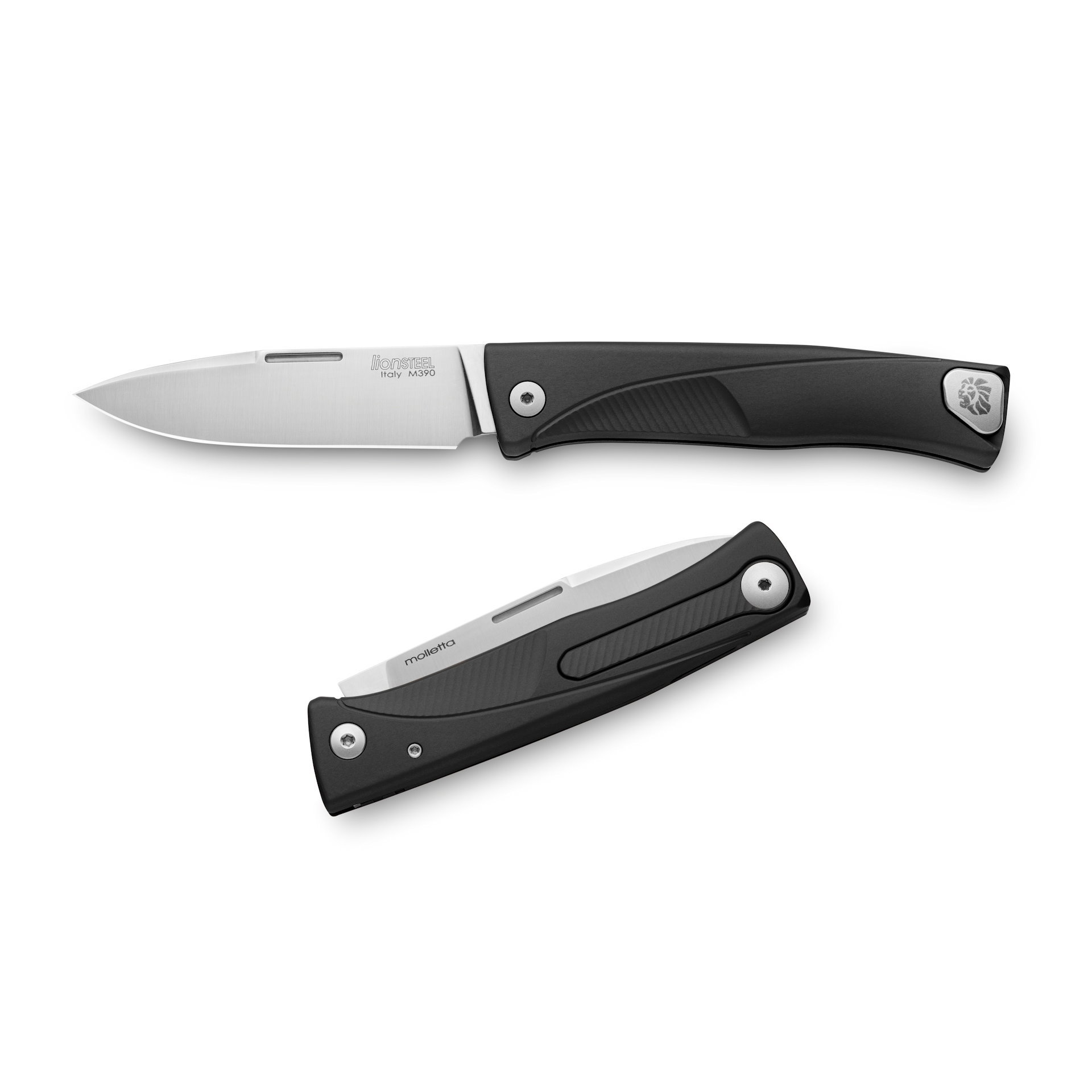 фото Складной нож lionsteel thrill, сталь m390, рукоять black aluminium lion steel