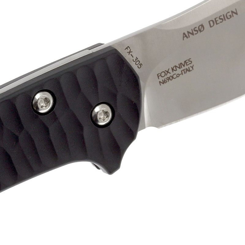 Складной нож Fox Jens Anso Design, сталь N690, рукоять термопластик FRN, черный - фото 5