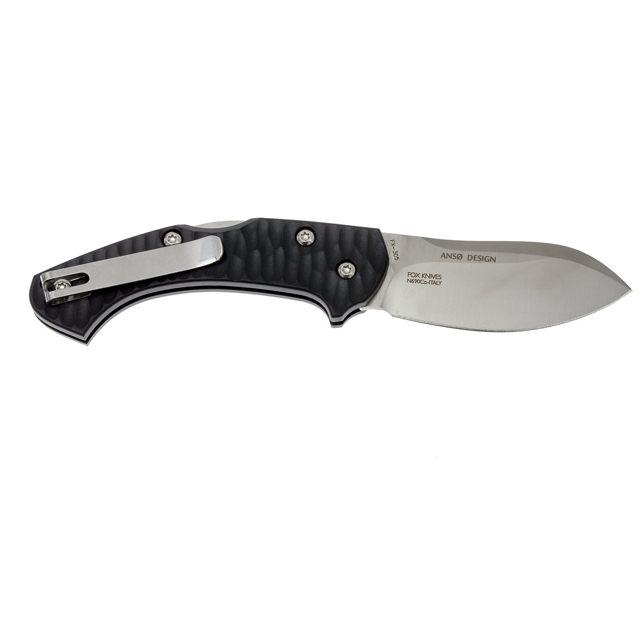 Складной нож Fox Jens Anso Design, сталь N690, рукоять термопластик FRN, черный - фото 3