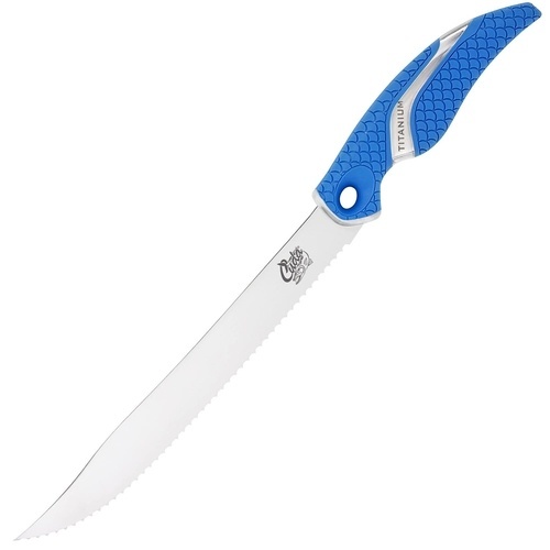 Рыбацкий нож с прямым фиксированным волнообразным клинком Cuda 9, сталь 1. 4116, рукоять ABS пластик