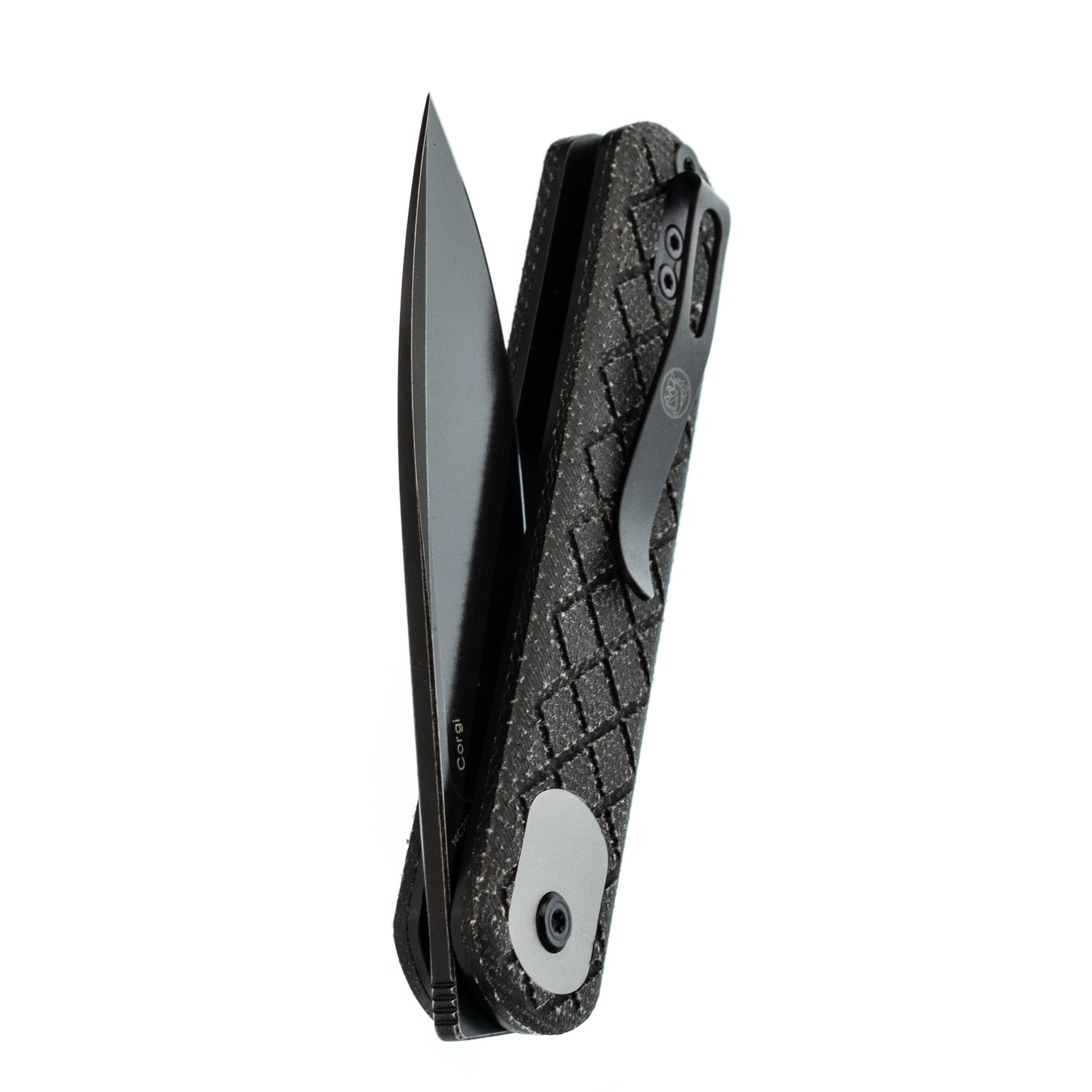 Складной нож Corgi Black Vosteed, сталь 14C28N, рукоять микарта - фото 5
