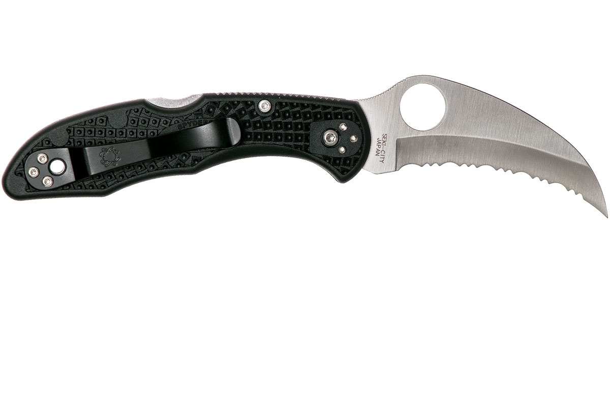 Складной нож Tasman Salt 2 - Spyderco 106SBK2, сталь H1 Satin Serrated, рукоять термопластик FRN, чёрный - фото 8