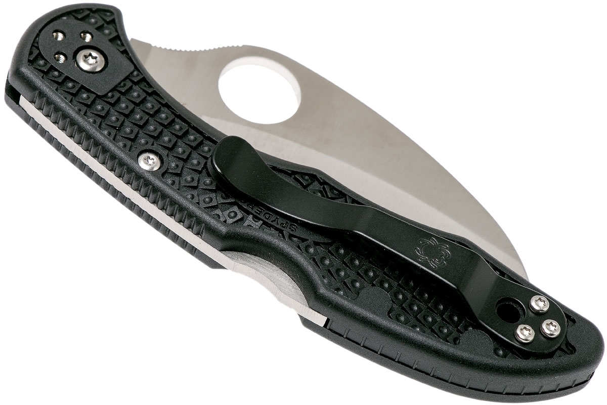 Складной нож Tasman Salt 2 - Spyderco 106SBK2, сталь H1 Satin Serrated, рукоять термопластик FRN, чёрный - фото 10
