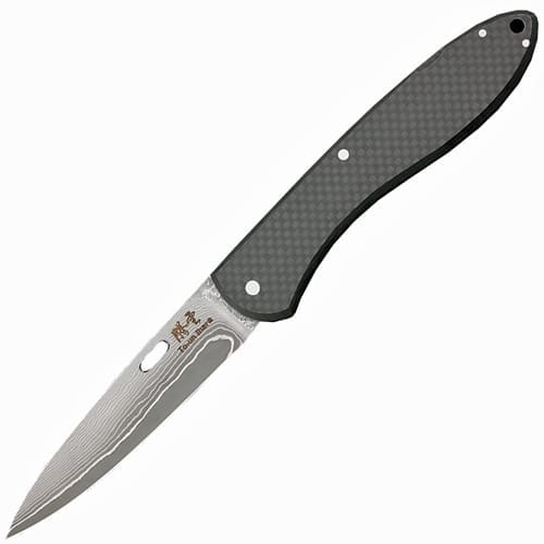 Складной нож Hikari Toun Ihara, сталь Aus 8, рукоять черный carbon fiber