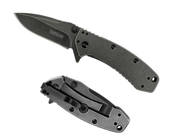Складной полуавтоматический нож Kershaw Cryo BlackWash K1555BW, сталь 8Cr13MOV, рукоять нержавеющая сталь - фото 1