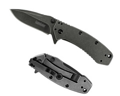 Фото Складной полуавтоматический нож Kershaw Cryo BlackWash K1555BW, сталь 8Cr13MOV, рукоять нержавеющая сталь
