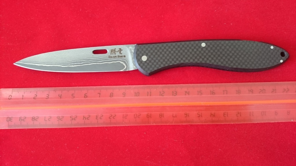 Складной нож Hikari Toun Ihara, сталь Aus 8, рукоять черный carbon fiber - фото 2