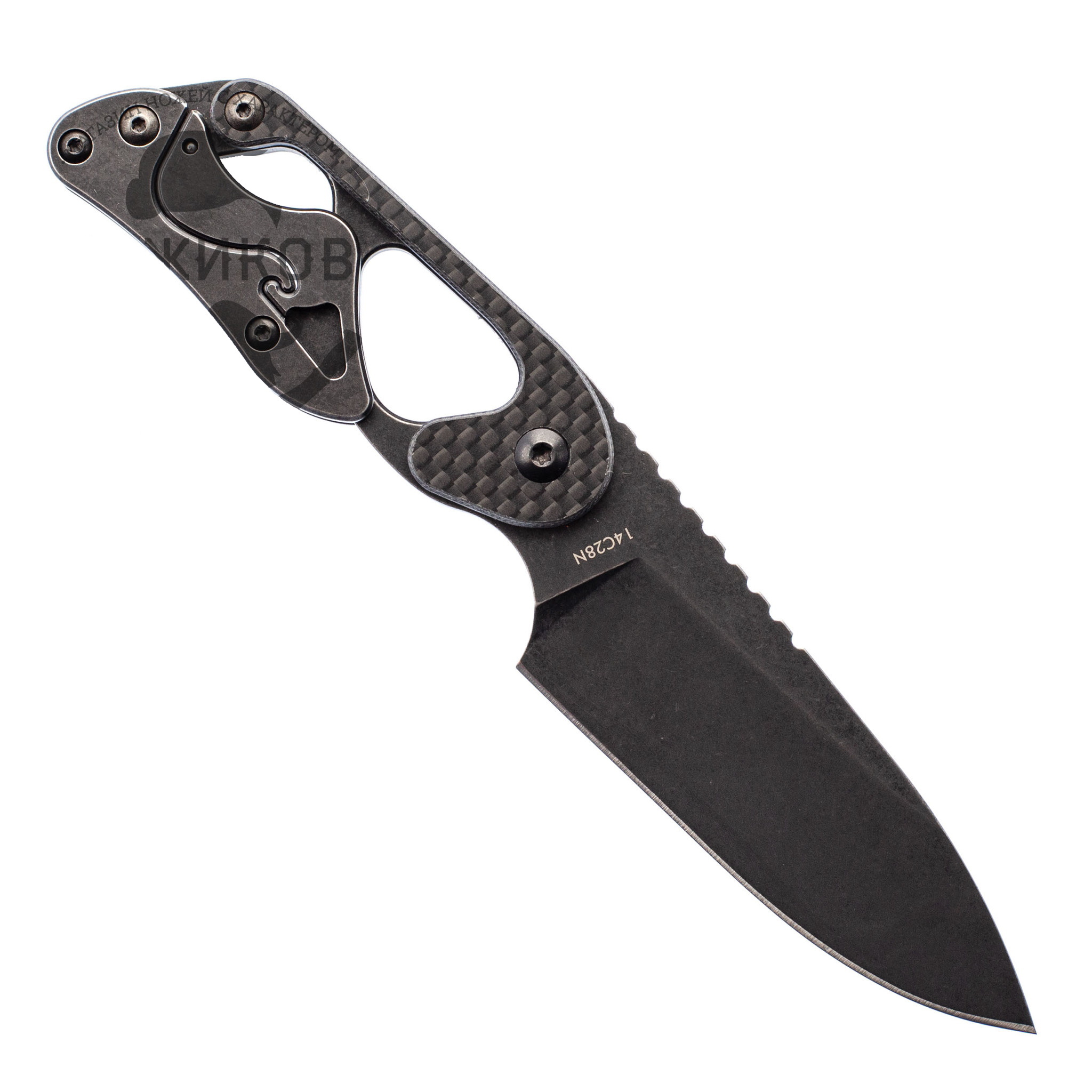 Шейный нож Cormorant Apex Blackwash Realsteel, сталь 14C28N - фото 5