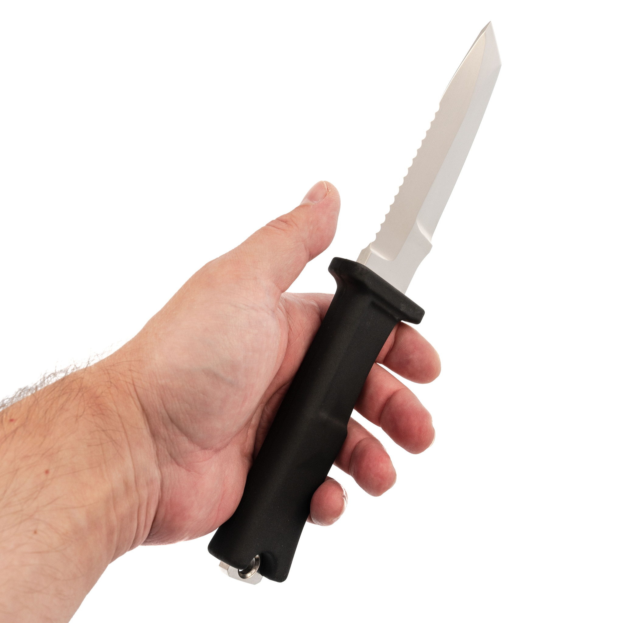 Нож водолазный Дайвер, сталь 95х18, рукоять термоэластопласт, пластиковые ножны - фото 7