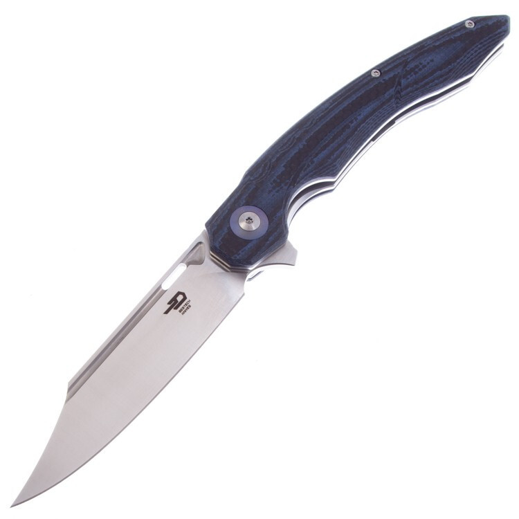 Складной нож Bestech Fanga, сталь D2, рукоять G10/Carbon, синий складной нож bestech swift сталь d2 micarta