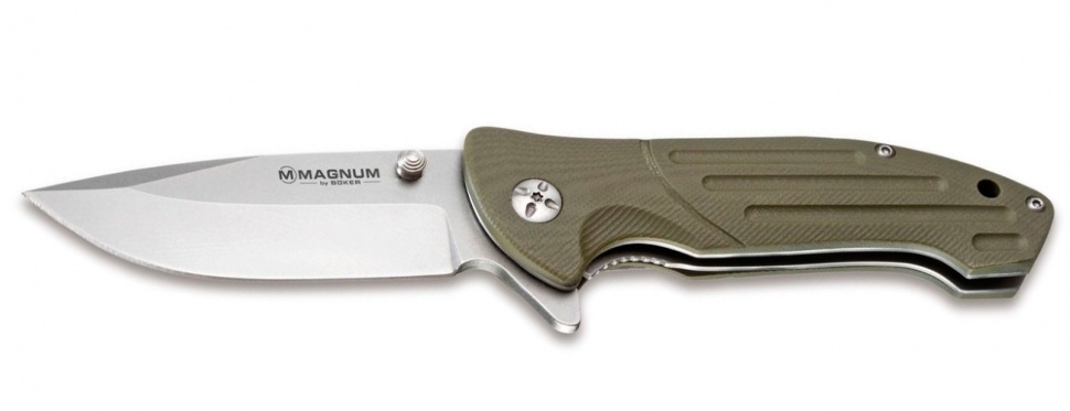Нож складной Boker Magnum Brutus, сталь 440A Stonewash Plain, рукоять стеклотекстолит G10, 01MB719 от Ножиков
