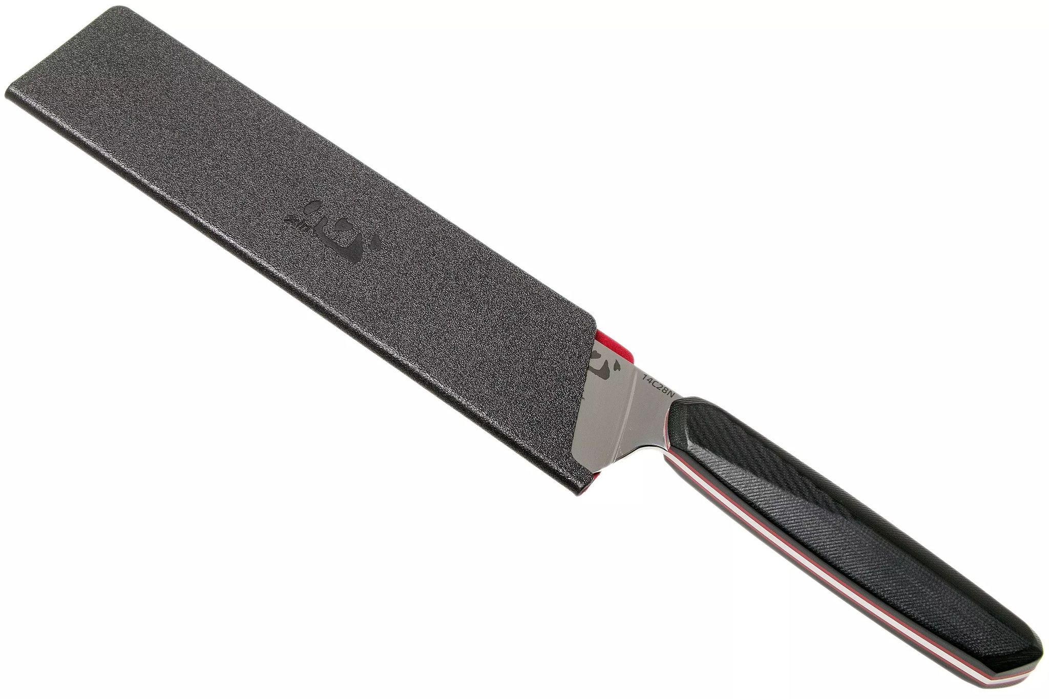 Нож кухонный Xin Cutlery Chef XC124 215мм, сталь Sandvik 14C28N, рукоять черно-красная G10 - фото 7