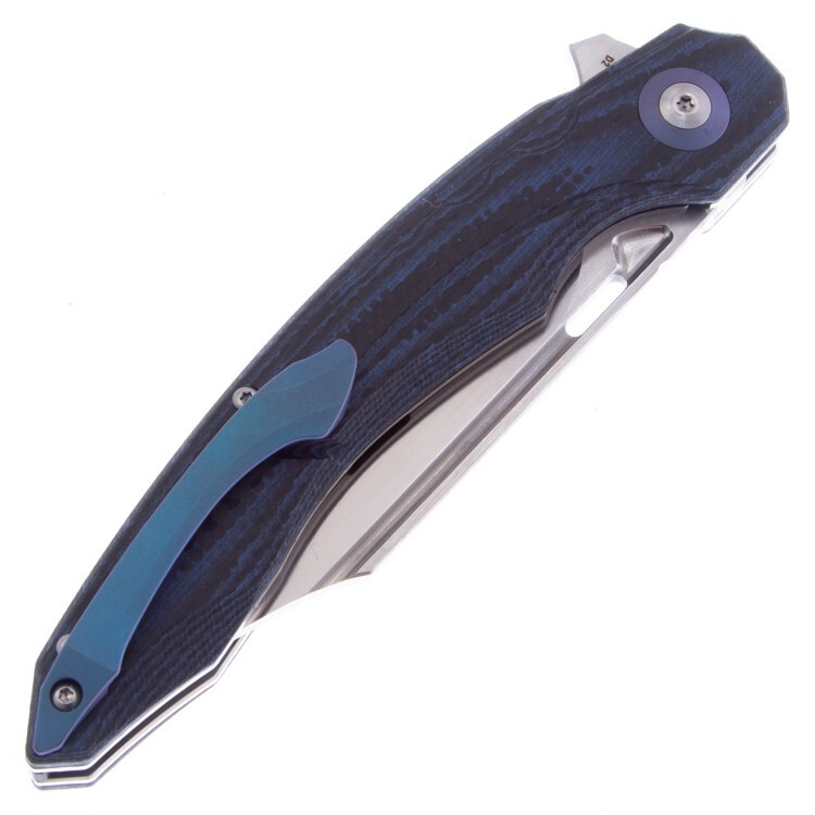 Складной нож Bestech Fanga, сталь D2, рукоять G10/Carbon, синий - фото 4