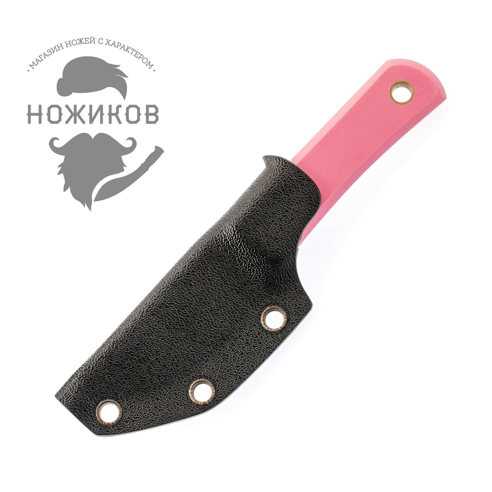 Нож Колибри, сталь N690, рукоять G10 розовая - фото 6