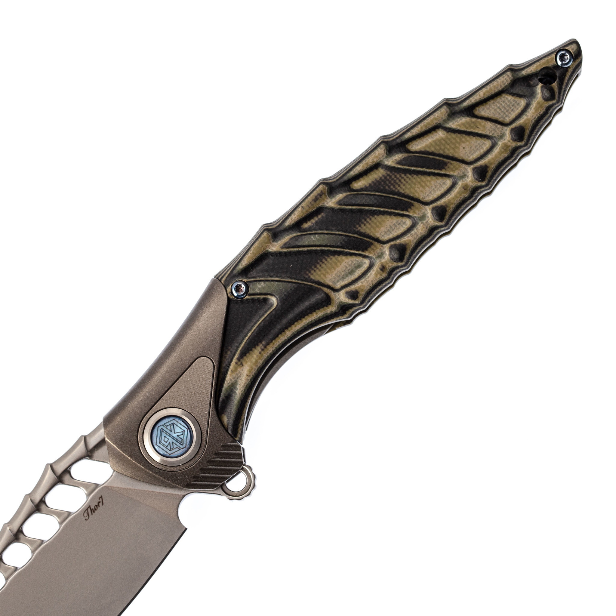 Нож складной Thor 7 Rikeknife, сталь 154CM, Green Titanium/G10 - фото 3