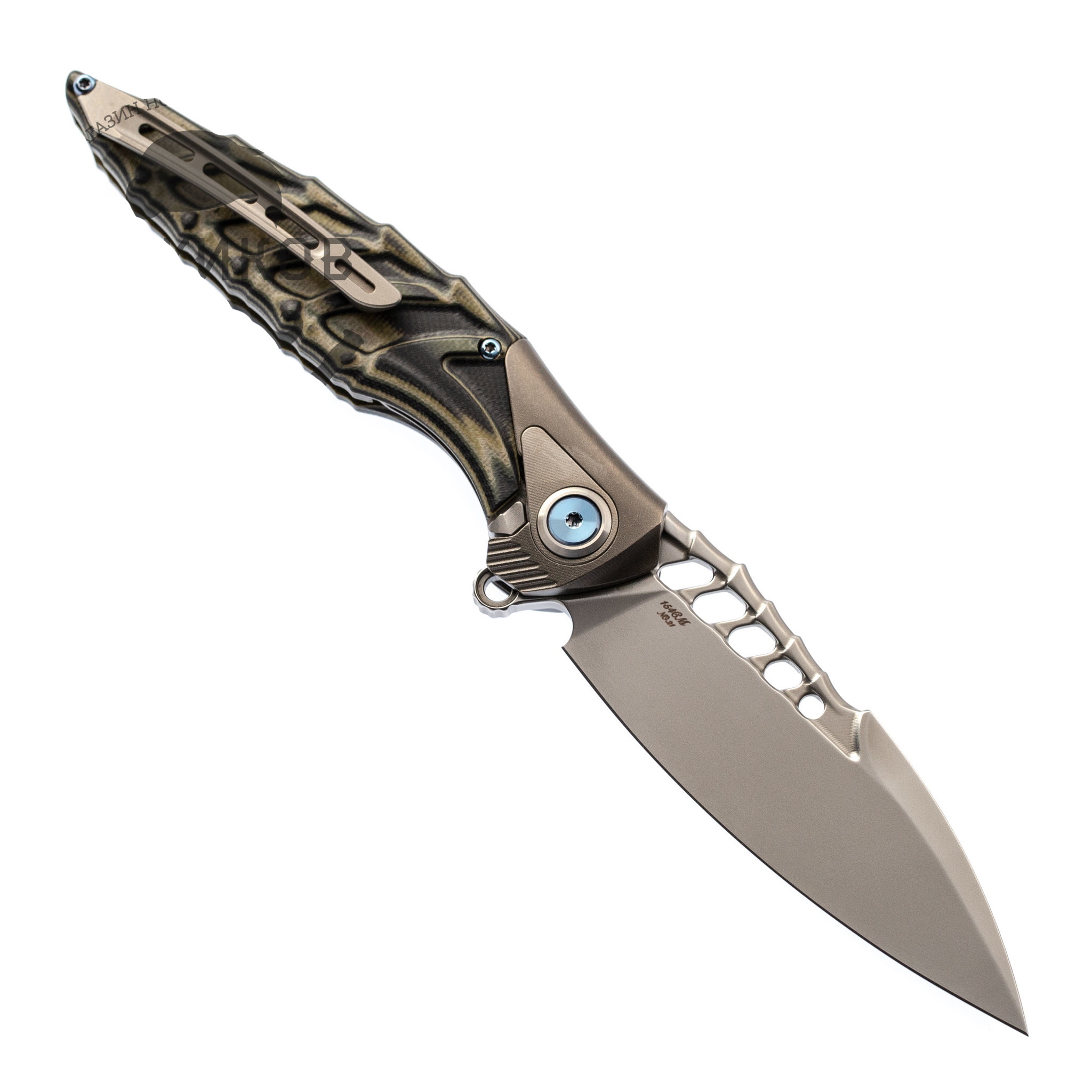 Нож складной Thor 7 Rikeknife, сталь 154CM, Green Titanium/G10 - фото 5