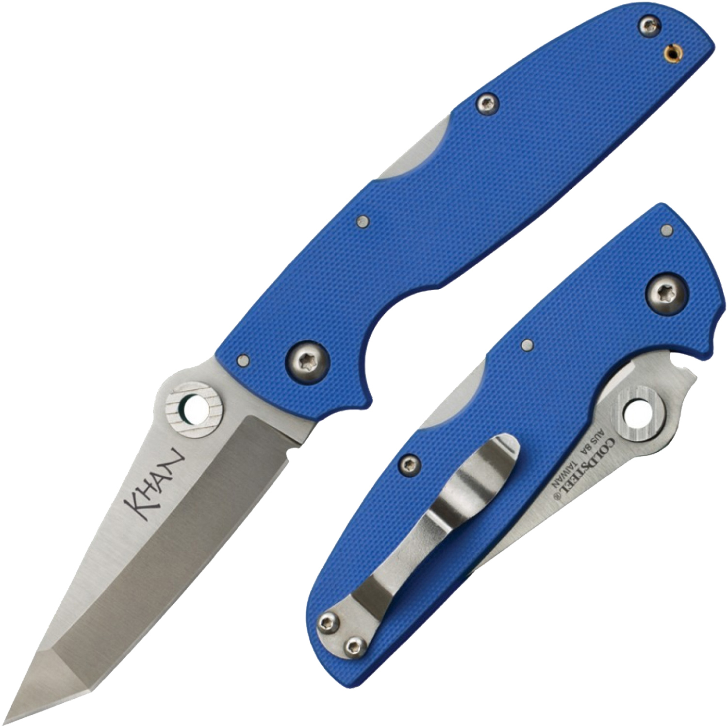 фото Складной нож khan - cold steel 54t, сталь aus-8a, рукоять g10 синий