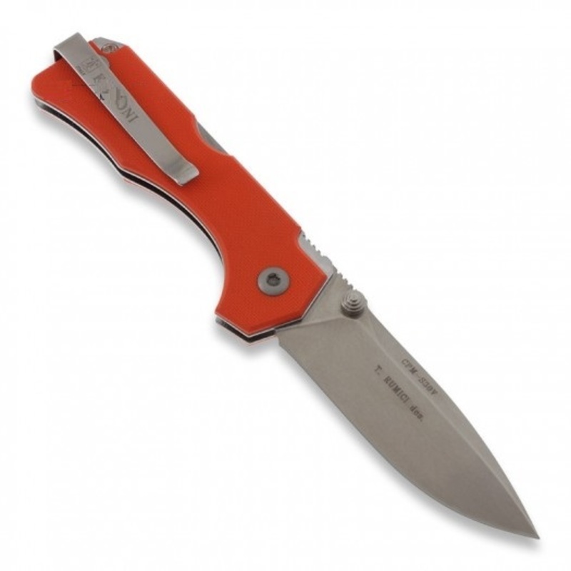 Нож складной Fantoni, Hide Folder, Tommaso Rumici Design, FAN/HIDEFdSwOr, сталь CPM-S30V, рукоять микарта, оранжевый от Ножиков