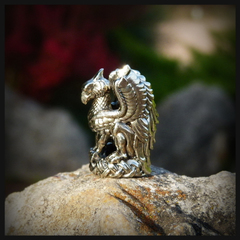 Фото Бусина для темляка Грифон, мельхиор